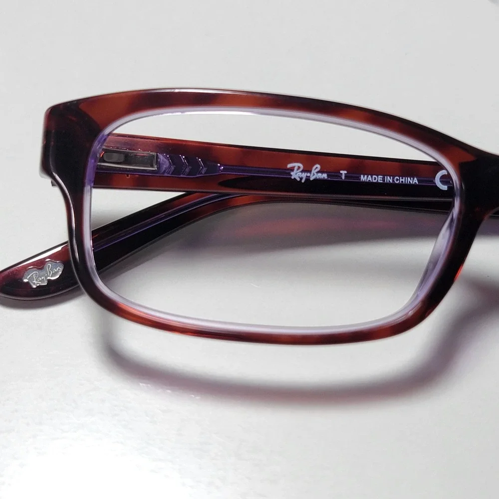 Ray-Ban RB 5187 2442 Tortoise Purple Eyeglass Frames 52-16-140